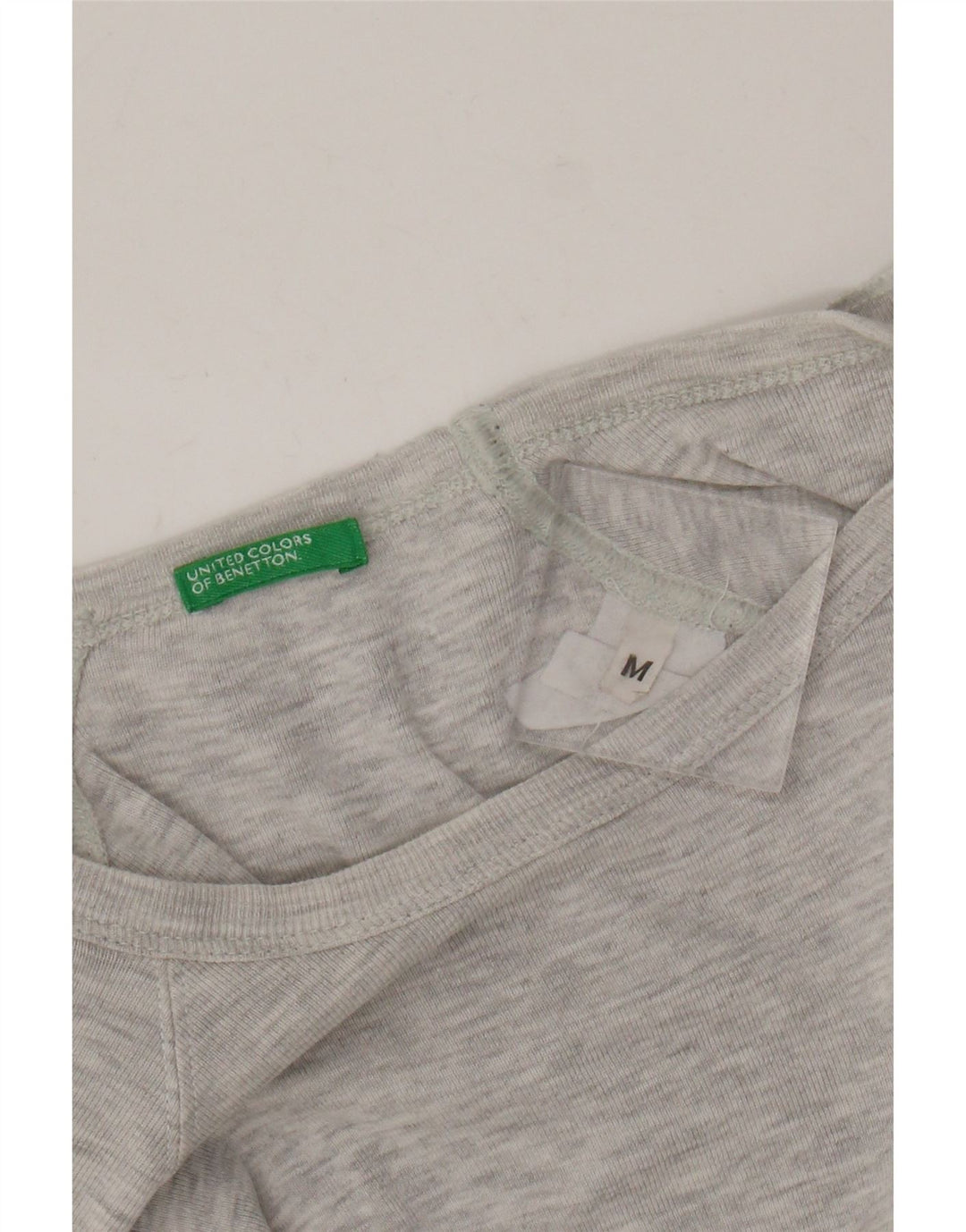 Benetton Womens T-Shirt Top UK 12 Medium Grey Flecked