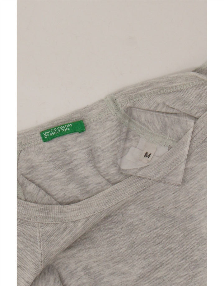 Benetton Womens T-Shirt Top UK 12 Medium Grey Flecked