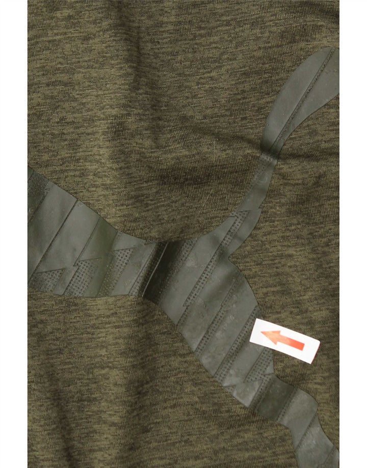 T-shirt grafica da uomo Puma Top Small in poliestere kaki