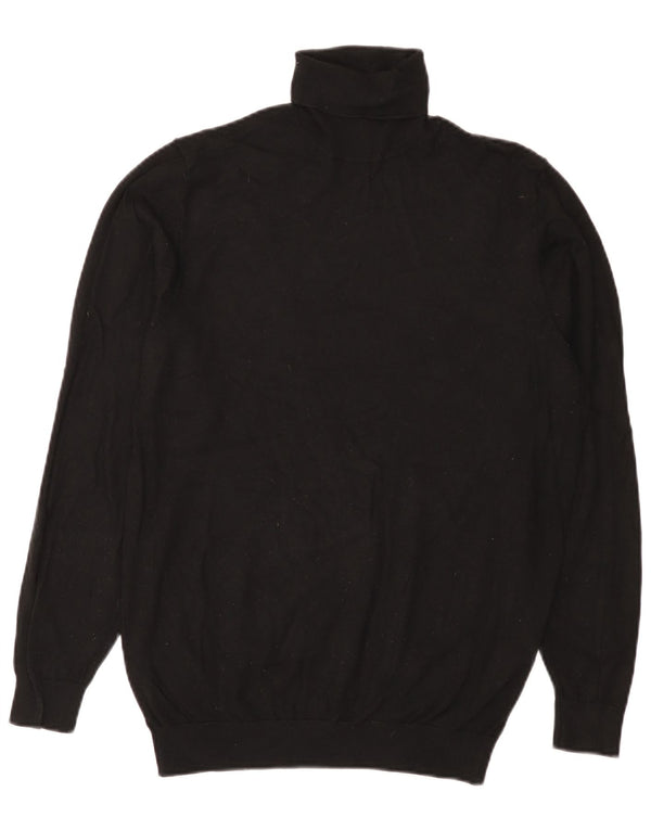 Zara Mens Roll Neck Jumper pulóver közepes fekete viszkóz