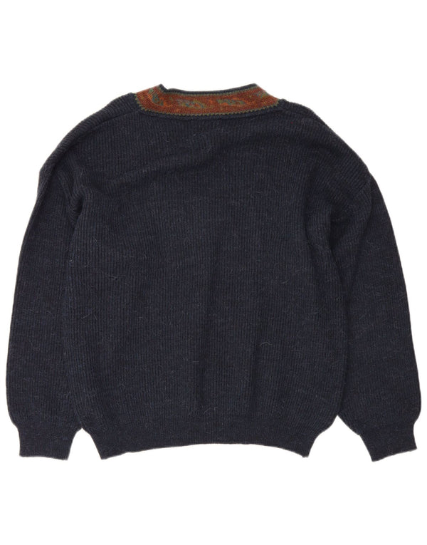 Noba 1950 Jersey con cuello en V para hombre IT 48 Small Azul marino Fair Isle
