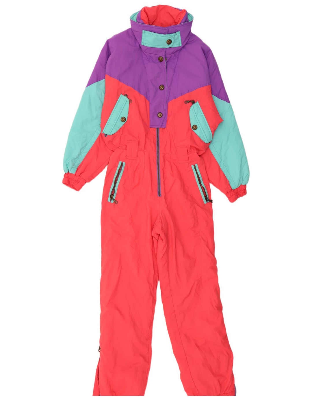 Combinaison de ski femme vintage IT 42 Medium multicolore colourblock