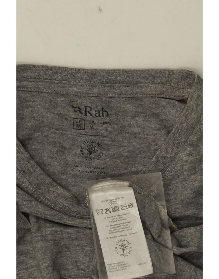 Rab Herre grafisk T-shirt Top Medium Grey Flecked Bomuld
