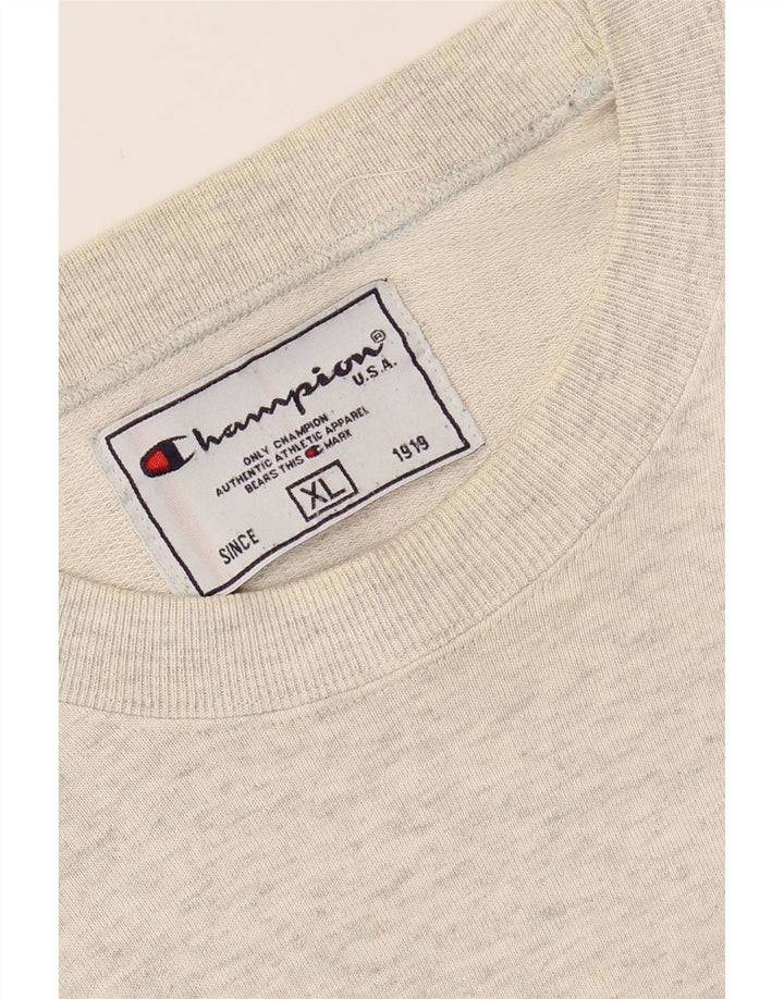 CHAMPION Mens Graphic Sweatshirt Jumper XL Grey Cotton Vintage Champion and Second-Hand Champion from Messina Hembry 