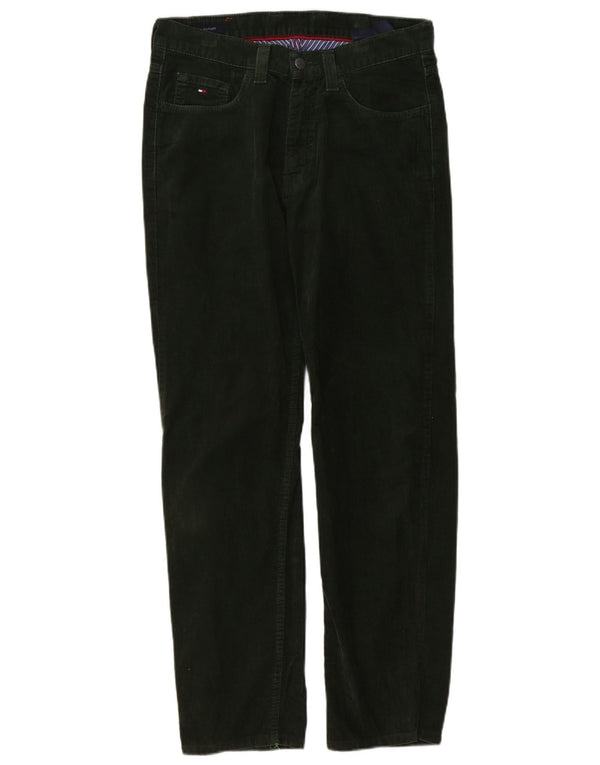 Tommy Hilfiger Mens Straight Corduroy Trousers W31 L32 Green Cotton