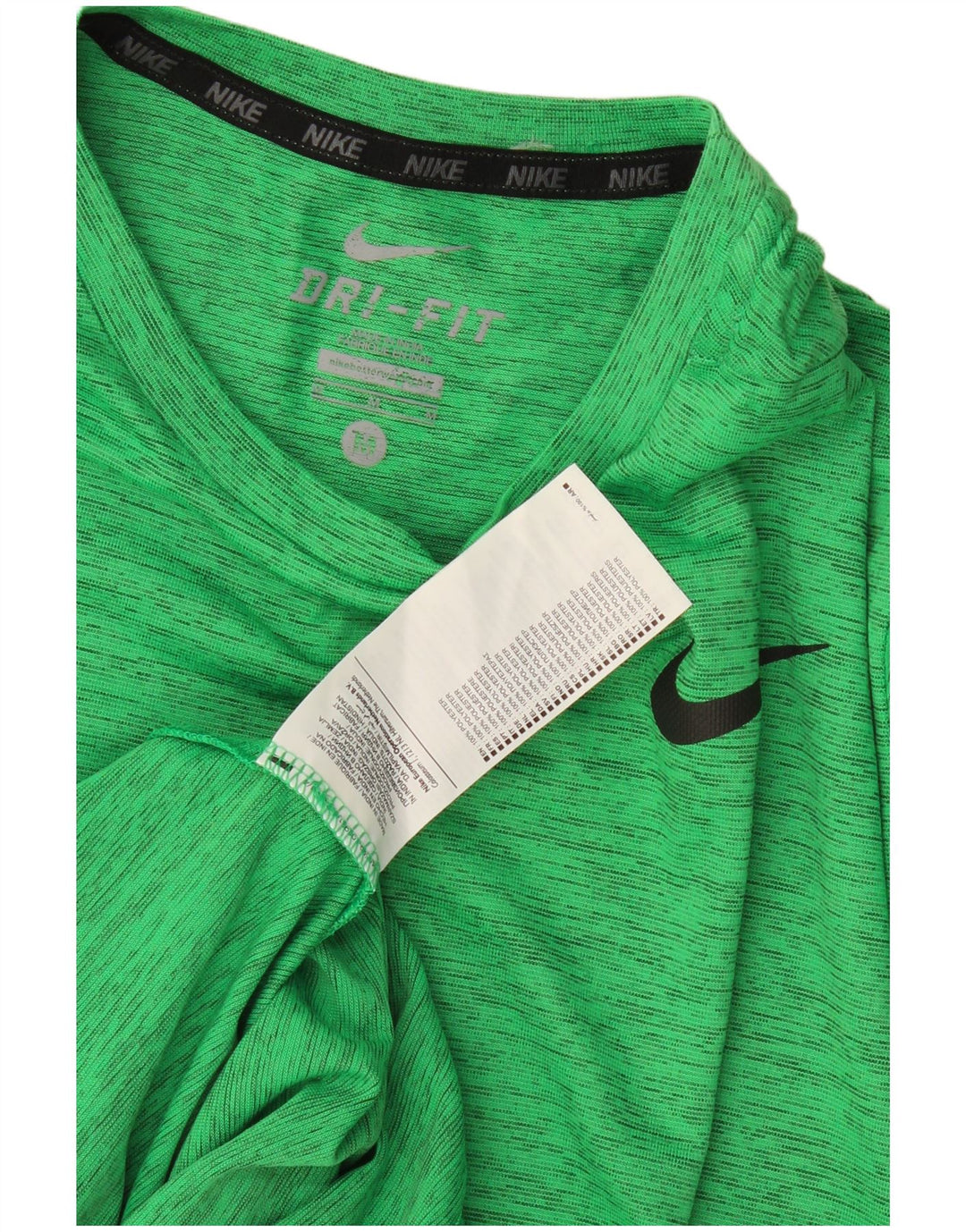 Nike Herre Dri Fit T-shirt Top Medium Green Flecked Polyester