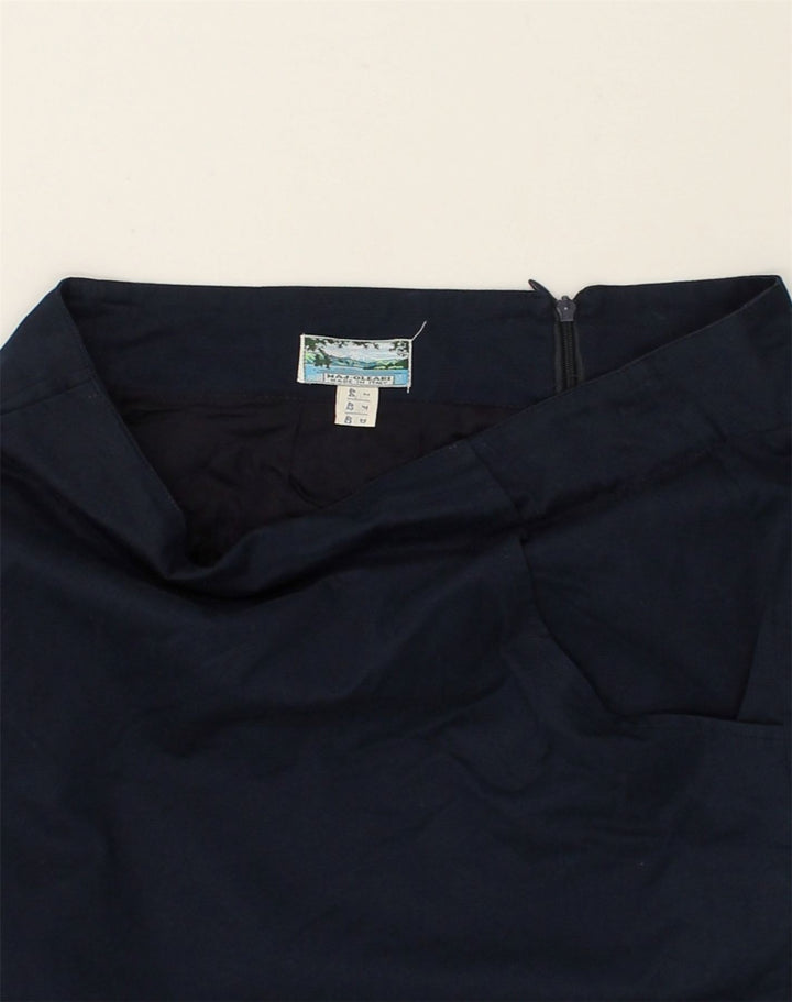 VINTAGE Womens Pencil Skirt IT 44 Medium W28  Navy Blue Cotton | Vintage Vintage | Thrift | Second-Hand Vintage | Used Clothing | Messina Hembry 