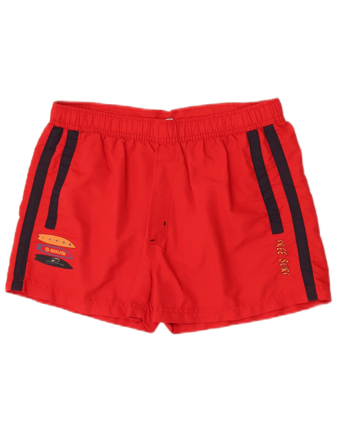 Brugi Mens Swimming Shorts Large  Red Colourblock Polyester