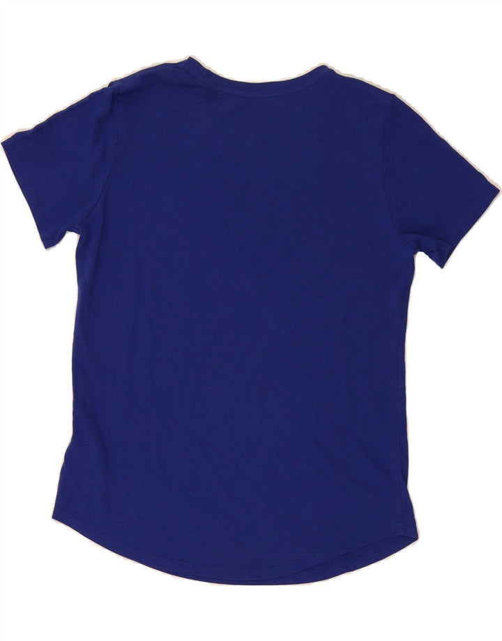 NIKE Womens Athletic Cut Graphic T-Shirt Top UK 12 Medium Blue Polyester Vintage Nike and Second-Hand Nike from Messina Hembry 