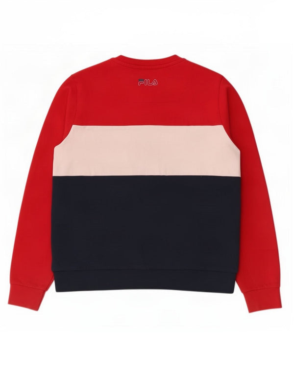 Felpa grafica da donna Fila Jumper UK 10 Small Blu Navy Colourblock