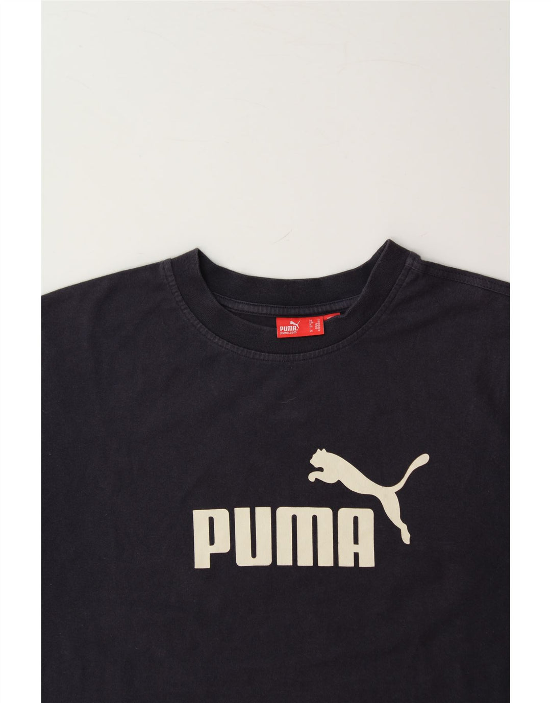 PUMA Mens Graphic T-Shirt Top Medium Navy Blue Cotton Vintage Puma and Second-Hand Puma from Messina Hembry 