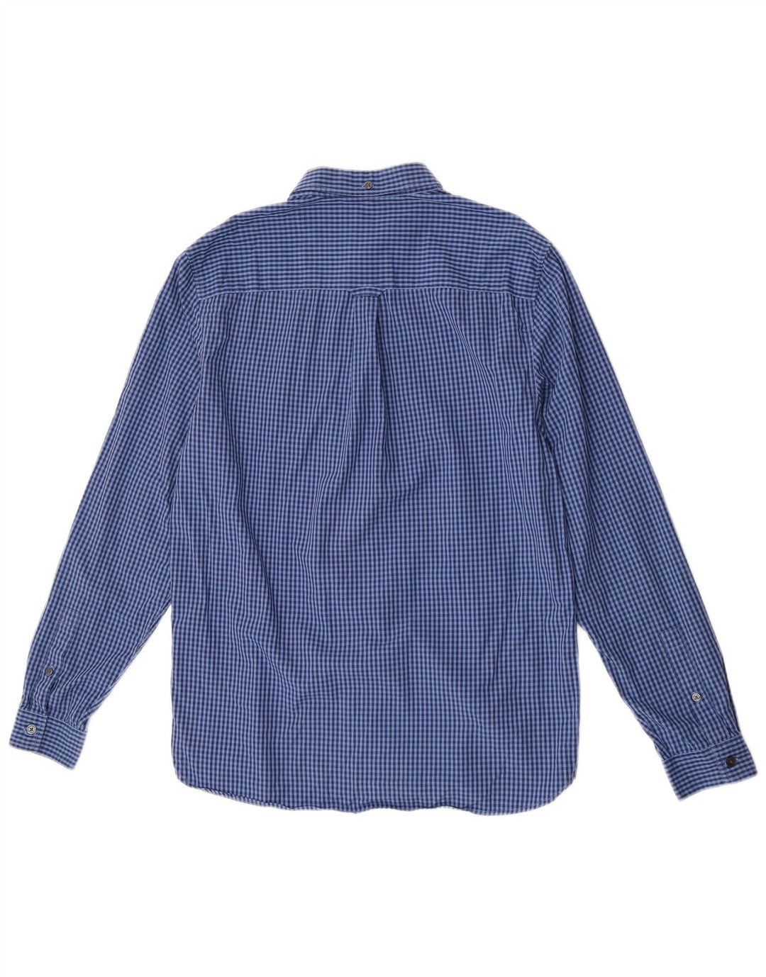 Lyle & Scott Herrenhemd aus mittelblauer Gingham-Baumwolle