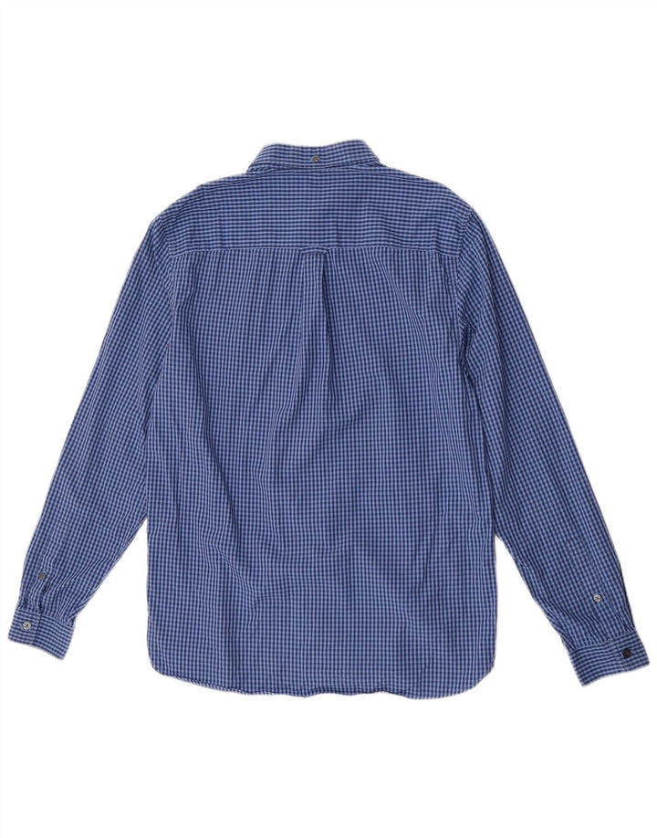 Lyle & Scott Herrenhemd aus mittelblauer Gingham-Baumwolle