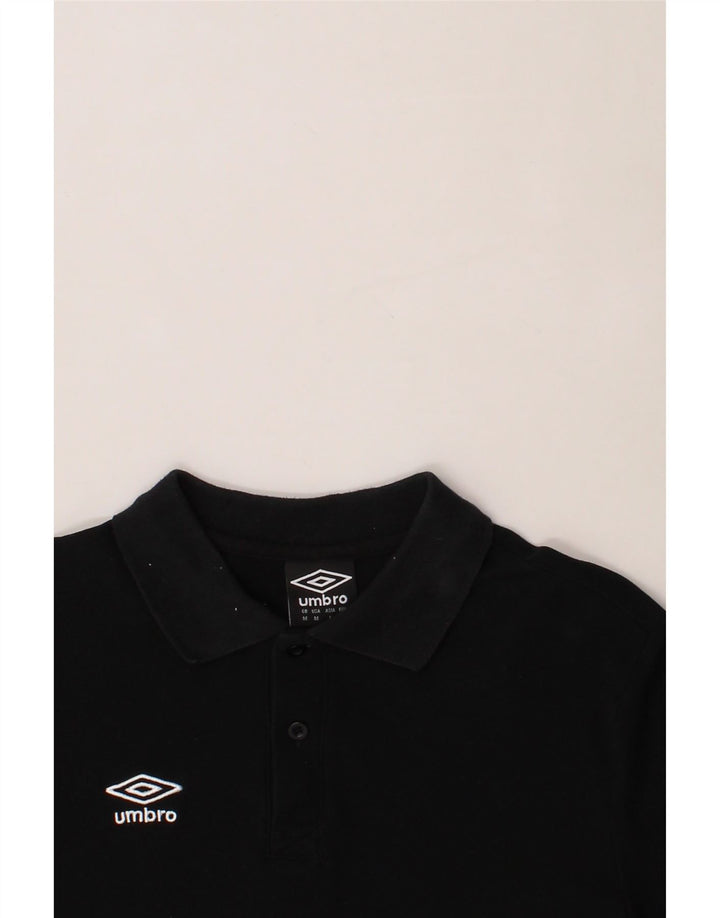 UMBRO Mens Polo Shirt Medium Black Cotton Vintage Umbro and Second-Hand Umbro from Messina Hembry 