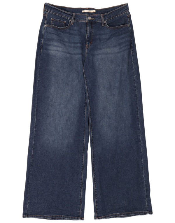 Levi's Womens 318 Shaping Wide Leg Jeans US 16 2XL W40 L34 Blå Bomuld