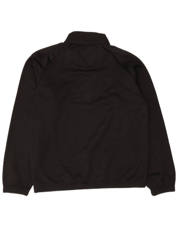 Kappa Mens Zip Neck Sweatshirt Jumper Large Black Polyester