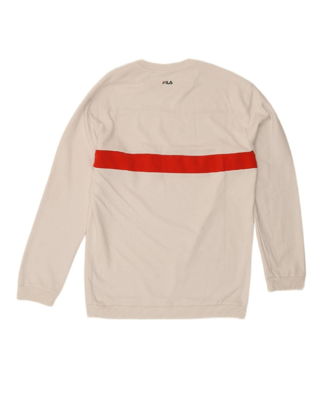 FILA Mens Graphic Sweatshirt Jumper XL White Colourblock Polyester Vintage Fila and Second-Hand Fila from Messina Hembry 