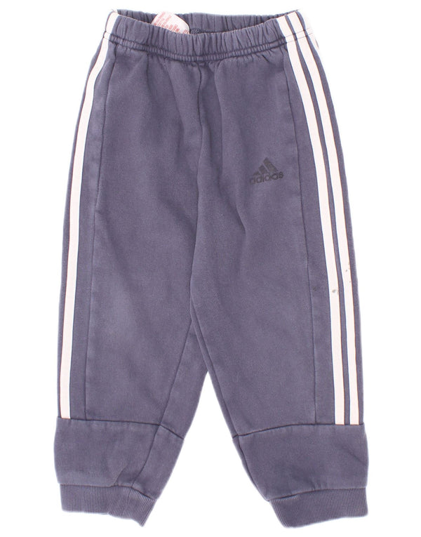 Adidas Boys Tracksuit Trousers Joggers 2-3 Years Navy Blue Cotton