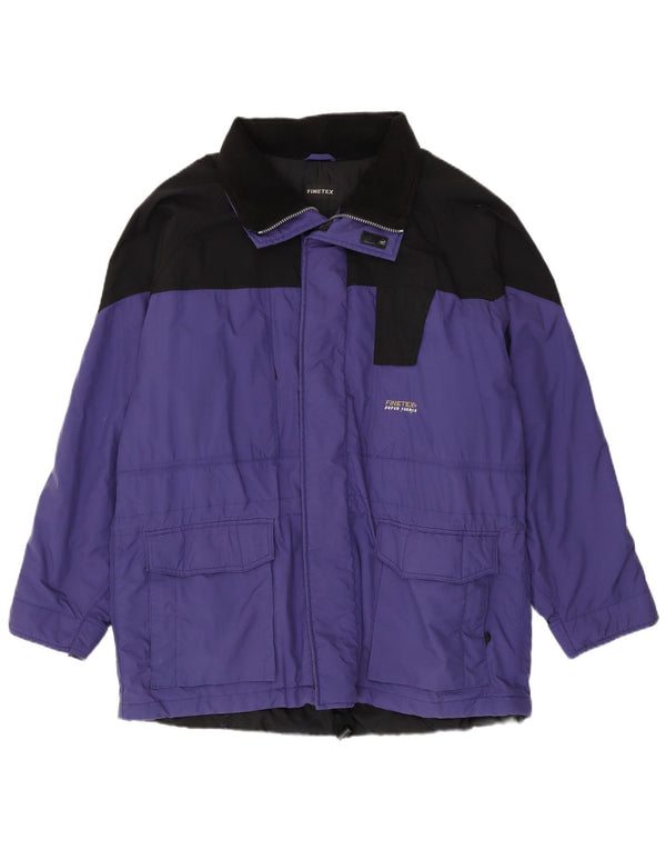 Vintage męska kurtka wiatrówka z kapturem UK 42 XL w kolorze fioletowym