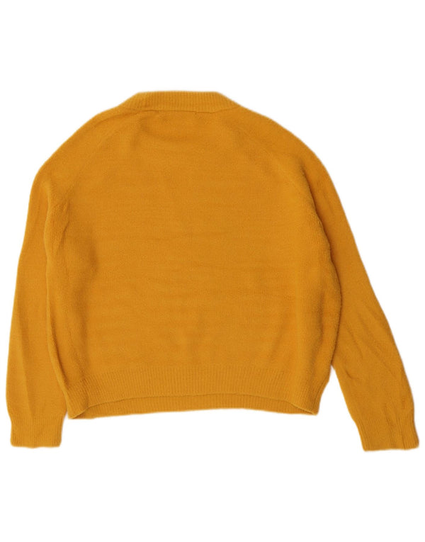 Zara - Jersey con cuello redondo para mujer, talla 40, nailon amarillo mediano