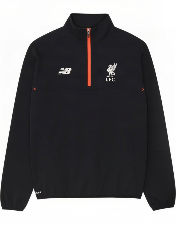New Balance Mens Liverpool Zip Neck Pullover Tracksuit Top Large Black