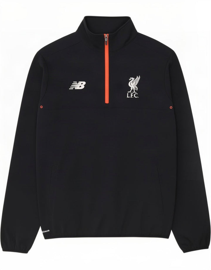 New Balance Mens Liverpool Zip Neck Pullover Tracksuit Top Large Black