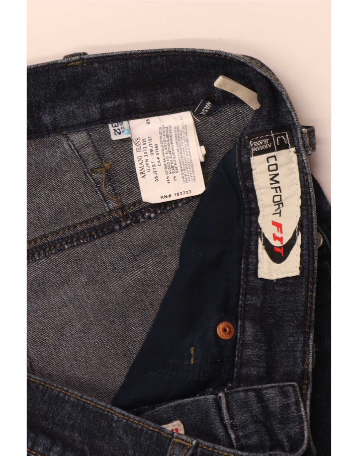 Armani Mens Straight Jeans W32 L30 Blue Cotton