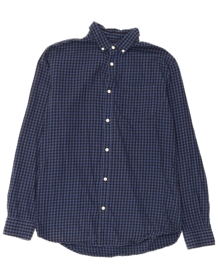 Camicia da uomo Jack & Jones in cotone a quadretti blu navy medio