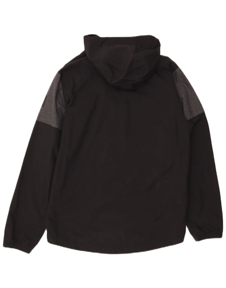ADIDAS Mens Hooded Rain Jacket UK 38 Medium Black Colourblock Polyester