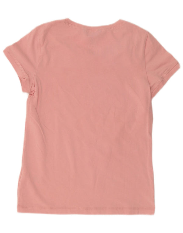 Adidas Dame T-Shirt Top UK 14 Medium Pink Bomuld