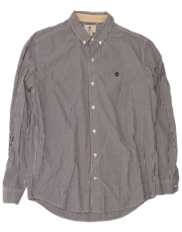 Camicia Timberland da uomo slim fit grande in cotone a quadretti blu navy