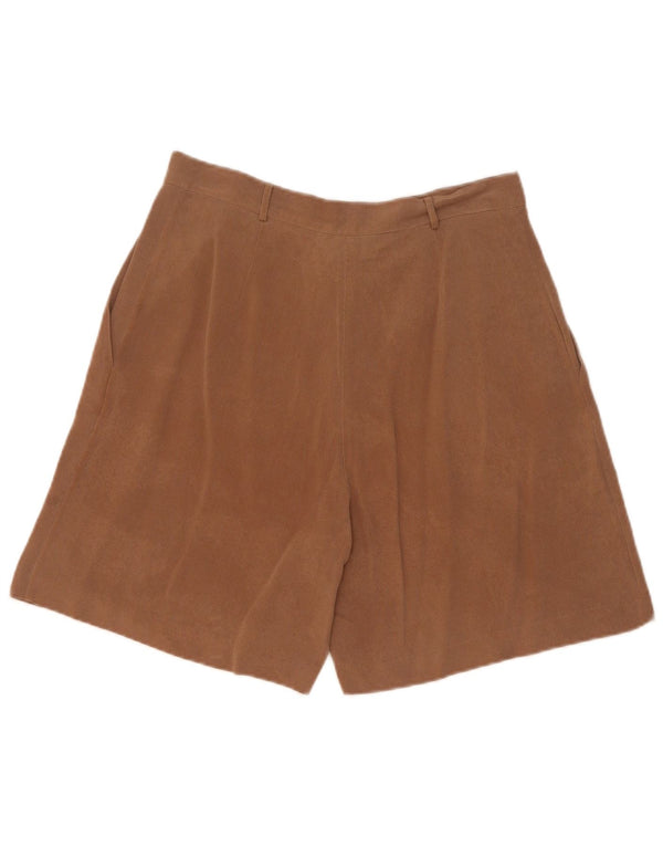 Vintage Damen High Waist Pegged Casual Shorts IT 44 Medium W27 Braune Seide