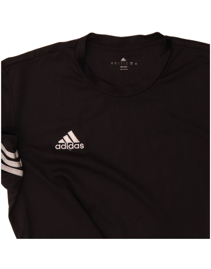 Adidas Mens Climalite T-Shirt Top Large Black Polyester