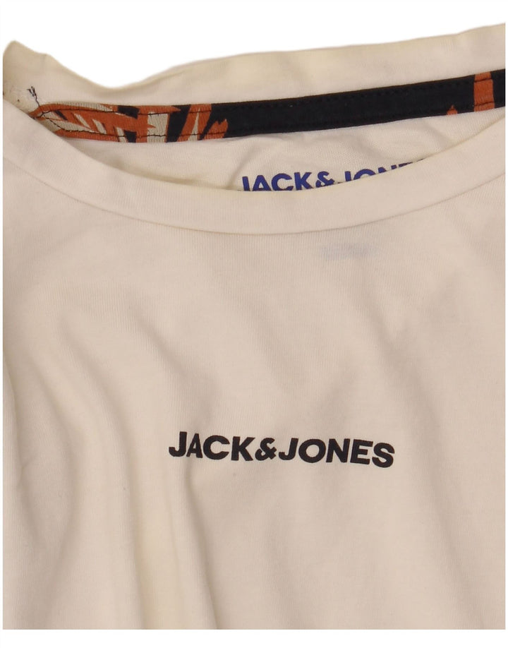 Jack & Jones Mens Regular Fit Graphic T-Shirt Top Medium White Floral