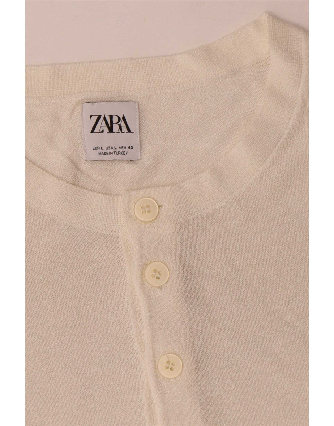 Zara Herre T-Shirt Top Stor Hvid Viscose