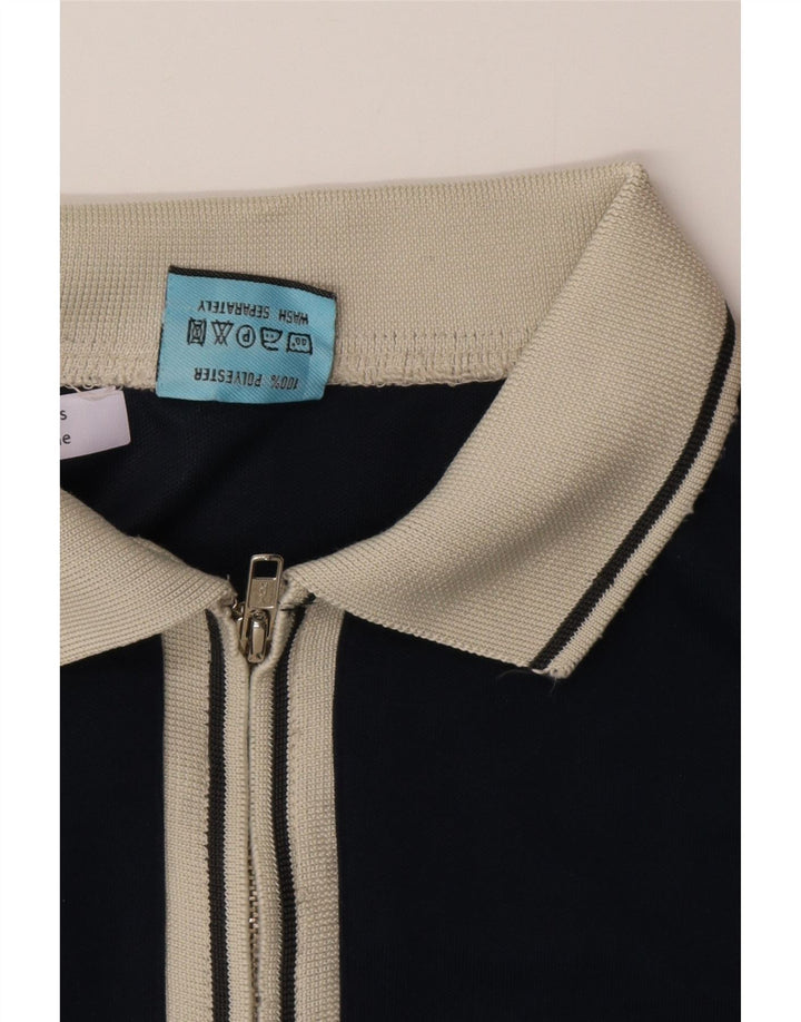 Fishbone Polo Homme Bleu Marine Moyen Colorblock Polyester