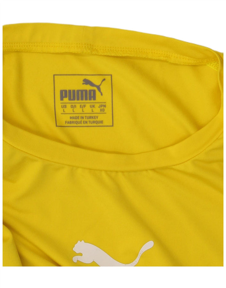PUMA Womens Top Long Sleeve UK 14 Large Yellow Vintage Puma and Second-Hand Puma from Messina Hembry 