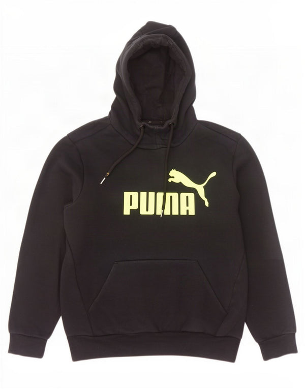 Puma Mens Graphic Hoodie Jumper Small Black Cotton