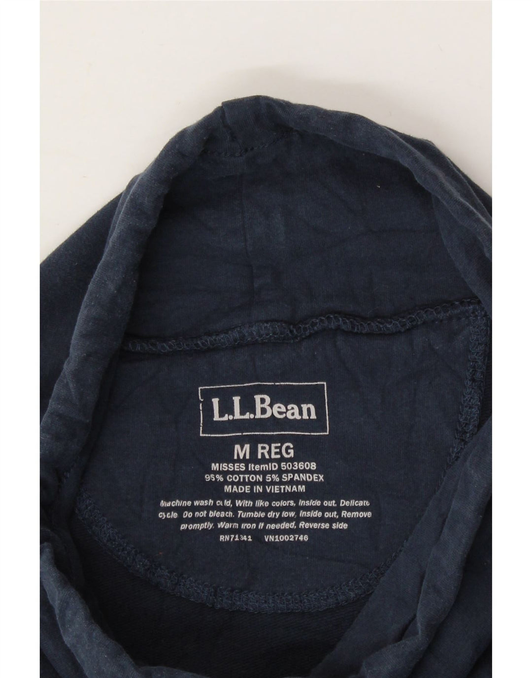 L.L.BEAN Womens Sweatshirt Jumper UK 14 Medium Navy Blue Cotton Vintage L.L.Bean and Second-Hand L.L.Bean from Messina Hembry 