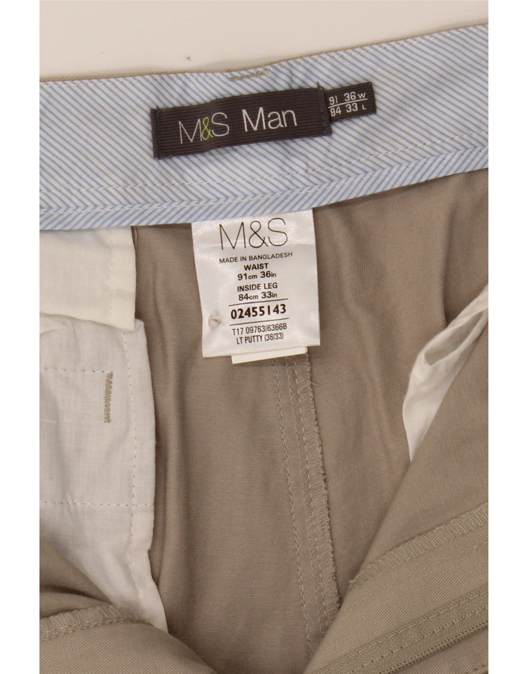 MARKS & SPENCER Mens Straight Pegged Chino Trousers W36 L33 Grey Cotton Vintage Marks & Spencer and Second-Hand Marks & Spencer from Messina Hembry 