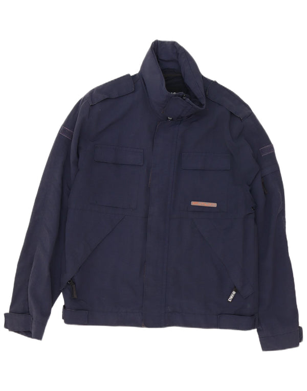 Gas Mens Utility Jacket UK 36 Small Navy Blue Polyester