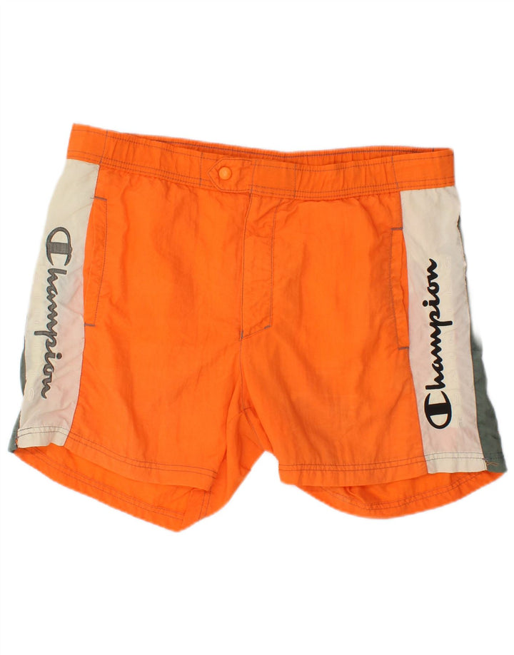 Pantaloncini da bagno da uomo Champion, colore arancione medio, in poliammide