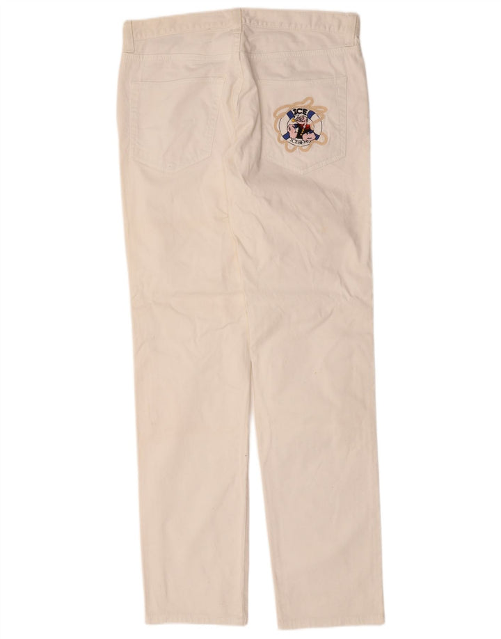 Iceberg Womens Straight Jeans W34 L34 White Cotton