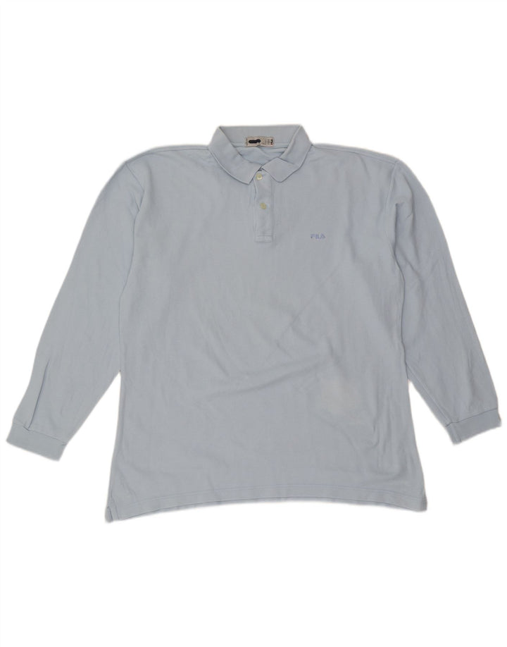 FILA Mens Long Sleeve Polo Shirt Large Blue