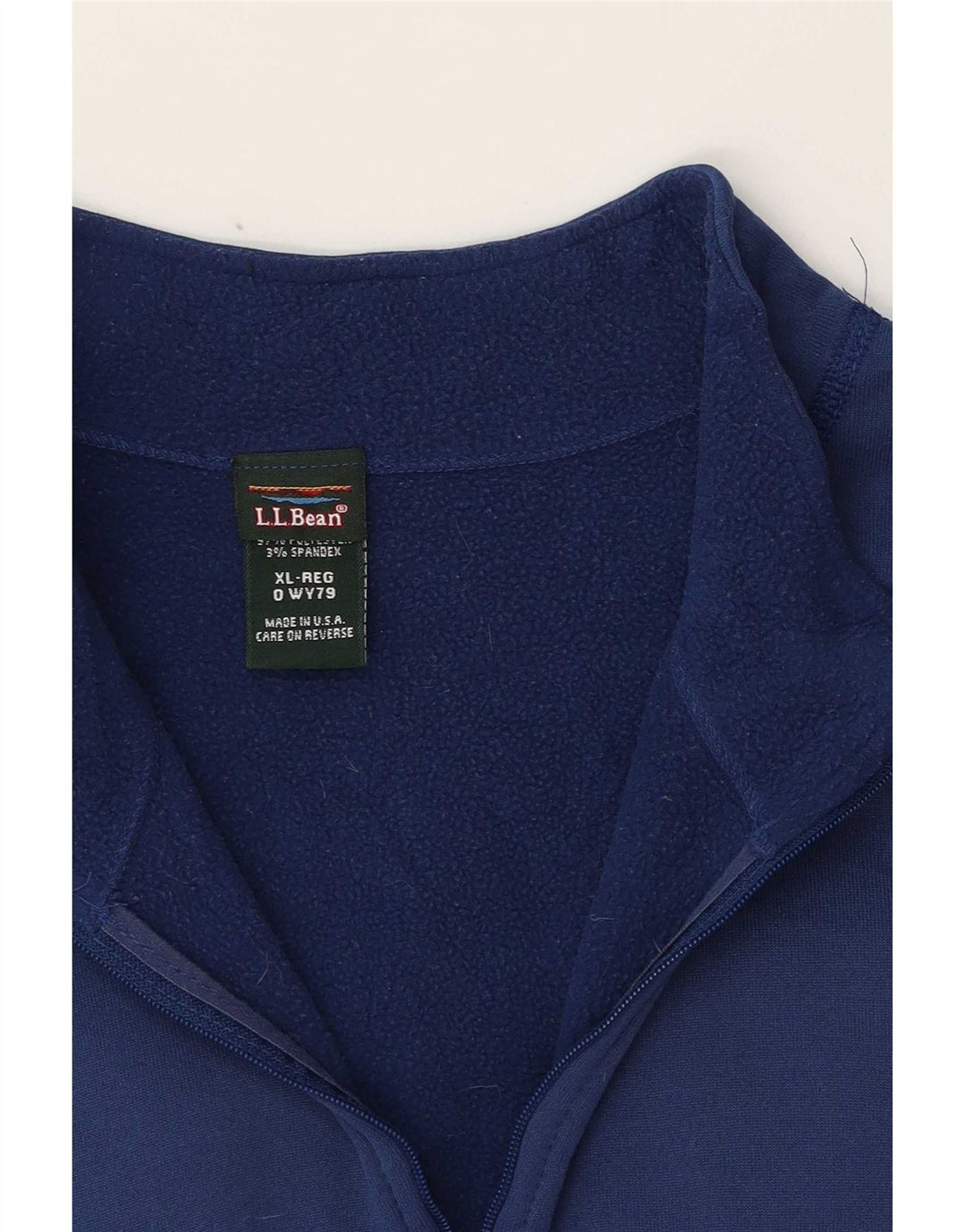 L.L.Bean Mens Zip Neck Sweatshirt Jumper XL Blue Polyester