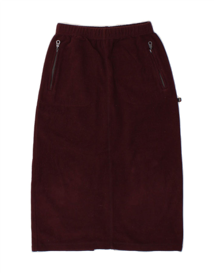 VINTAGE Womens Straight Skirt UK 8 Small W26  Maroon Polyester Vintage Vintage and Second-Hand Vintage from Messina Hembry 