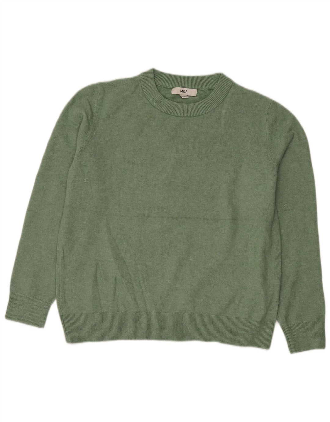 Marks & Spencer Dame sweater med rund hals DK 14 Medium Grøn