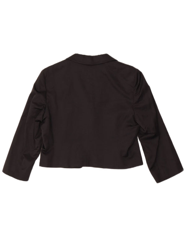 Marella Womens 3/4 Sleeve 1 Button Bolero Jacket UK 14 Large Black Viscose