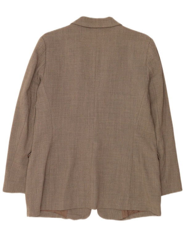 Zara Damen 1-Knopf-Blazerjacke EU 44 XL Braune Wolle