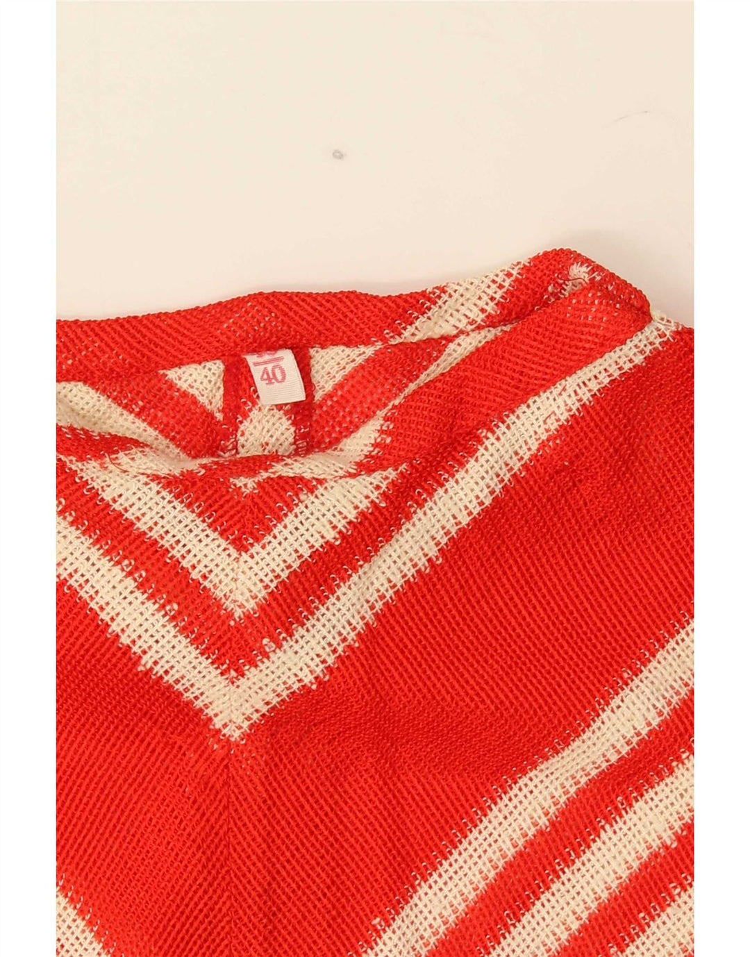 Vintage Womens Knit Blouse Top EU 40 Medium Red Chevron